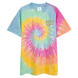 She Was Art Oversized Embroidered Tie-dye Shirt
