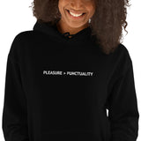 Pleasure Over Punctuality Embroidered Unisex Hoodie