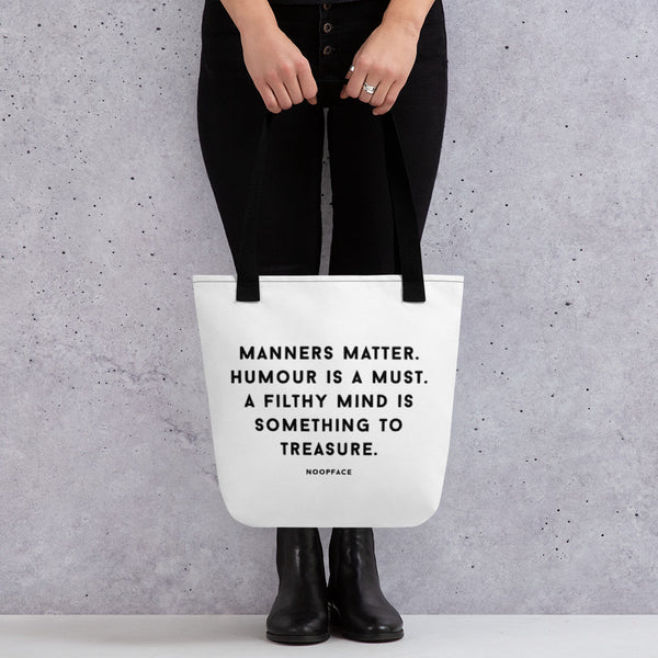 Manners Matter Tote bag noopface